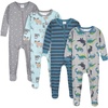 image:imageGerber Baby Boys 4Pack Footed PajamasDino and Arctic Animals