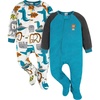 image:imageGerber Baby Boys Flame Resistant Fleece Footed Pajamas 2PackBrown Lion