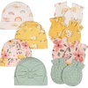 image:imageGerber Baby Girls Cap and Mitten SetsGolden Floral