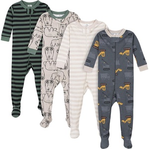 image:imageGerber Baby Boys 4Pack Footed PajamasBears  Trucks Grey