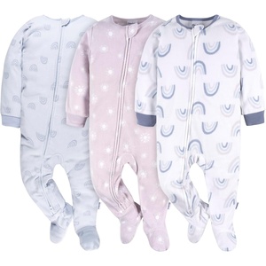 image:imageGerber Baby Girls Toddler Fleece Footed Pajamas 3packPurple Rainbows