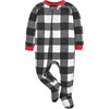 image:imageGerber Baby amp Toddler Fleece Footed Pajamas 2PackRed Black Snowman