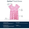 image:imageGerber Baby amp Toddler Girls Buttery Soft Short Sleeve Dress w EucalyptusHeart Felt