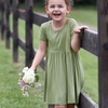 image:imageGerber Baby amp Toddler Girls Buttery Soft Short Sleeve Dress w EucalyptusMoss