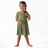image:imageGerber Baby amp Toddler Girls Buttery Soft Short Sleeve Dress w EucalyptusMoss