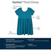 image:imageGerber Baby amp Toddler Girls Buttery Soft Short Sleeve Dress w EucalyptusOcean Teal