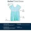 image:imageGerber Baby amp Toddler Girls Buttery Soft Short Sleeve Dress w EucalyptusRainbow Sky