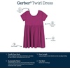 image:imageGerber Baby amp Toddler Girls Buttery Soft Short Sleeve Dress w EucalyptusRaspberry