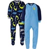 image:imageGerber Baby Boys 2Pack Flame Resistant Fleece Footed PajamasBlue Dinos
