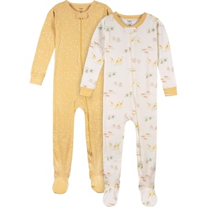 image:imageGerber Baby Boys amp Girls 2Pack Footed PajamasSafari