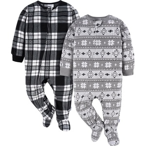 image:imageGerber Baby amp Toddler Fleece Footed Pajamas 2PackGrey Fairisle