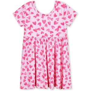 image:imageGerber Baby amp Toddler Girls Buttery Soft Short Sleeve Dress w EucalyptusHeart Felt