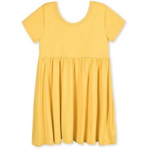 image:imageGerber Baby amp Toddler Girls Buttery Soft Short Sleeve Dress w EucalyptusHoney