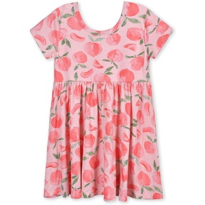 image:imageGerber Baby amp Toddler Girls Buttery Soft Short Sleeve Dress w EucalyptusJust Peachy