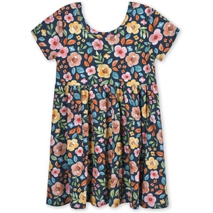image:imageGerber Baby amp Toddler Girls Buttery Soft Short Sleeve Dress w EucalyptusMidnight Floral