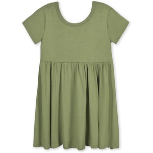 image:imageGerber Baby amp Toddler Girls Buttery Soft Short Sleeve Dress w EucalyptusMoss