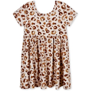 image:imageGerber Baby amp Toddler Girls Buttery Soft Short Sleeve Dress w EucalyptusSpotted Leopard