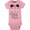 image:imageGerber Baby Girls 4Pack Short Sleeve Onesies BodysuitsLeopard Pink