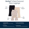 image:imageGerber Baby amp Toddler Girls 3Pack Premium LeggingsBrown Flowers  Oatmeal and Black