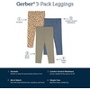 image:imageGerber Baby amp Toddler Girls 3Pack Premium LeggingsGreen  Leopard Print and Blue