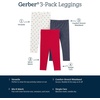 image:imageGerber Baby amp Toddler Girls 3Pack Premium LeggingsRed  Blue and Polka Dot