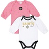 image:imageGerber NFL girls 2 Pack Long Sleeve BodysuitPinkWhite New Orlean Saints