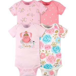 image:imageGerber Baby Girls 4Pack Short Sleeve Onesies BodysuitsPrincess Pink
