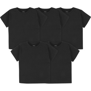 image:imageGerber Baby amp Toddler 5Pack Solid Short Sleeve TShirts Jersey 160 GSMBlack