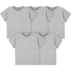 image:imageGerber Baby amp Toddler 5Pack Solid Short Sleeve TShirts Jersey 160 GSMHeather Grey