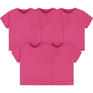 image:imageGerber Baby amp Toddler 5Pack Solid Short Sleeve TShirts Jersey 160 GSMHot Pink