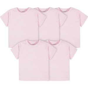 image:imageGerber Baby amp Toddler 5Pack Solid Short Sleeve TShirts Jersey 160 GSMLight Pink