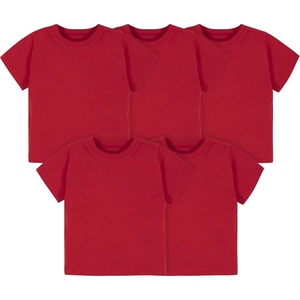 image:imageGerber Baby amp Toddler 5Pack Solid Short Sleeve TShirts Jersey 160 GSMRed