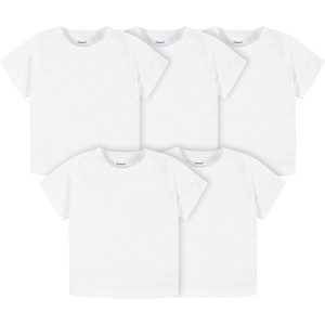 image:imageGerber Baby amp Toddler 5Pack Solid Short Sleeve TShirts Jersey 160 GSMWhite