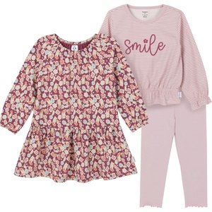 image:imageGerber Baby amp Toddler Girls 3 Piece Dress Top and Legging SetPink