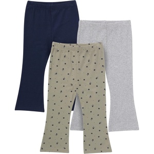 image:imageGerber Baby amp Toddler Girls 3Pack Premium LeggingsGreen Daisies  Blue and Gray