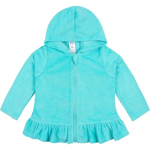 image:imageGerber Baby amp Toddler Girls Zipper Hoodie Terry Swimsuit Cover UpAqua