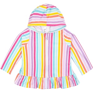 image:imageGerber Baby amp Toddler Girls Zipper Hoodie Terry Swimsuit Cover UpRainbow