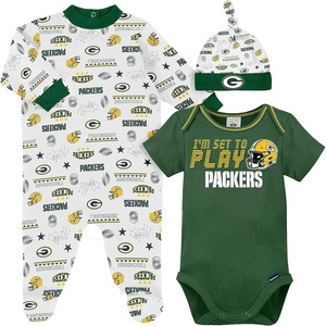 image:imageGerber NFL Baby 3Piece Footed Sleep and Play and Bodysuit Gift SetGreen Bay Packers
