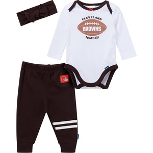 image:imageGerber NFL Baby Girls 3 Piece Onesie Bodysuit Pants amp Headband SetBrowns