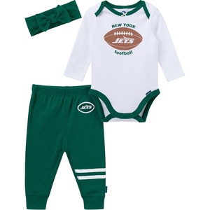 image:imageGerber NFL Baby Girls 3 Piece Onesie Bodysuit Pants amp Headband SetJets