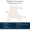 image:imageGerber Baby Girls 2 Piece Dress and Diaper Cover SetIvory