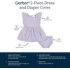 image:imageGerber Baby Girls 2 Piece Dress and Diaper Cover SetPurple