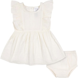 image:imageGerber Baby Girls 2 Piece Dress and Diaper Cover SetIvory