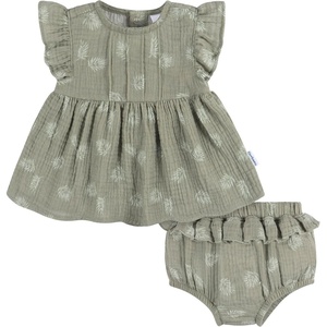 image:imageGerber Baby Girls 2 Piece Dress and Diaper Cover SetPalms