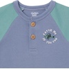 image:image4Pack Baby Boys Dino Blues Short Sleeve Onesies BodysuitsBlue