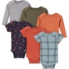 image:imageGerber Baby Boys 6Pack Long Sleeve Onesies BodysuitBlue Plaid