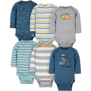 image:imageGerber Baby Boys 6Pack Long Sleeve Onesies BodysuitDinosaur Blue