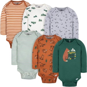 image:imageGerber Baby Boys 6Pack Long Sleeve Onesies BodysuitGreen Fox