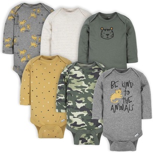 image:imageGerber Baby Boys 6Pack Long Sleeve Onesies BodysuitTiger Green