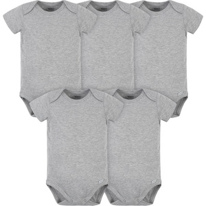 image:imageGerber Baby Boys amp Girls 5Pack Premium Soft Cotton Bodysuits OnesiesHeather Grey